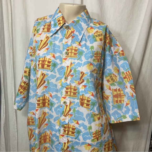 NWT Art Deco Hawiian shirt inspired Miami South Beach Mark Rutkowski medium - Picture 2 of 13